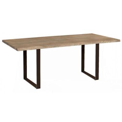 Kaprun 2m Grey Wash Solid Oak Dining Table - U Legs